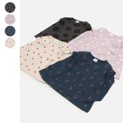 chil2/総柄プリント肩フリル長袖Tシャツ